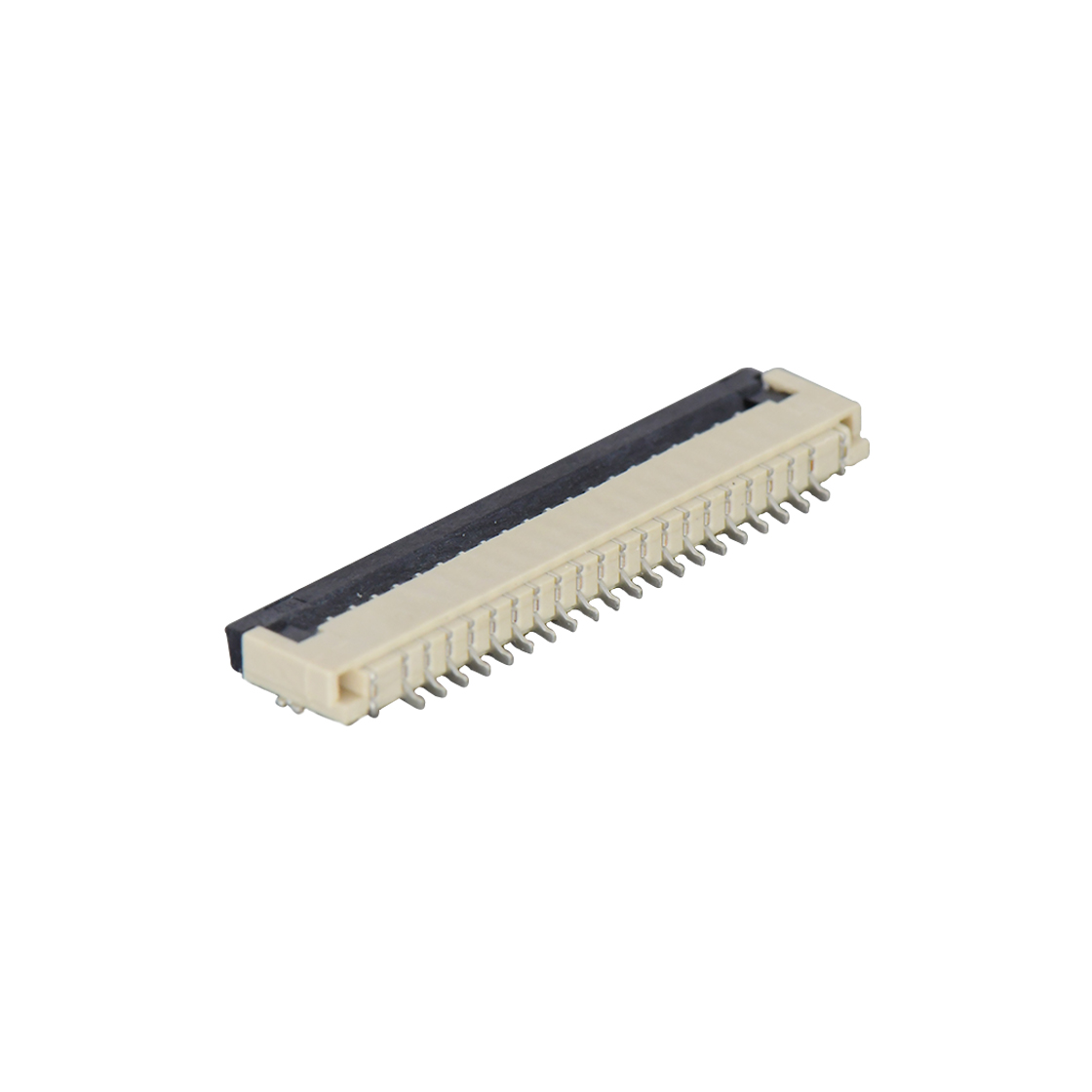 F1004 FPC FFC连接器Pitch 1.00mm H2.0mm卧贴前掀盖下接触 FPC 20Pin本色 镀雾锡